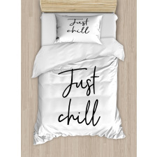 Hand Drawn Typography Duvet Cover Set