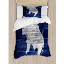 Equality State Flag Wooden Duvet Cover Set