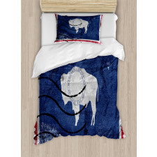 Old Postage Stamp Like Flag Duvet Cover Set