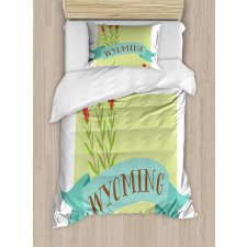 State Flower and Name Duvet Cover Set