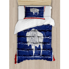 State Flag Paint on Bricks Duvet Cover Set