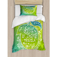 Vibrant Ombre Text on Lemon Duvet Cover Set