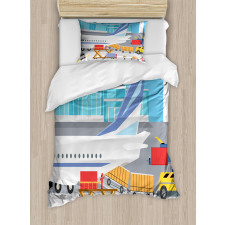 Loading Cargo Plane Cartoon Duvet Cover Set