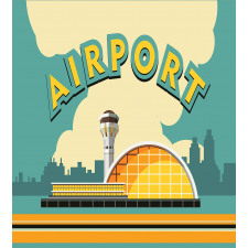 Nostalgic Airport Building Duvet Cover Set