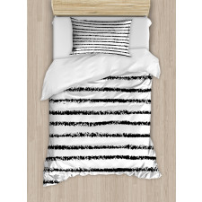 Grungy Brushstroke Lines Duvet Cover Set