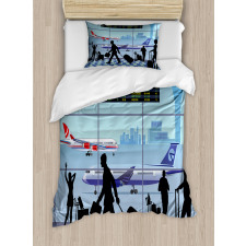 Planes People Flight Board Duvet Cover Set