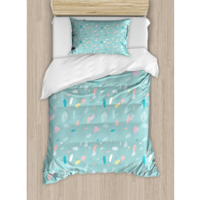 Pastel Strokes and Dots Duvet Cover Set