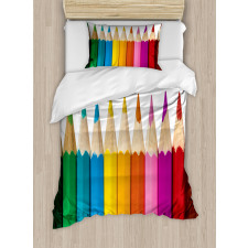 Colorful Pencils Macro Photo Duvet Cover Set