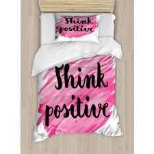 Text Pink Strokes Duvet Cover Set