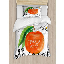 Watercolor Citrus Fruit Duvet Cover Set