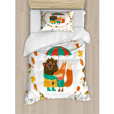 Autumn Fox and Bear Duvet Cover Set