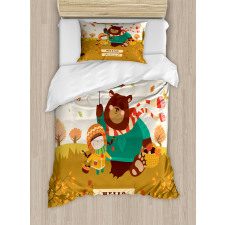 Hello Autumn Cartoon Duvet Cover Set