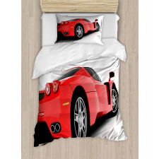 Red Super Sports Car Duvet Cover Set