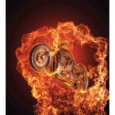 Motorbike in Fire Duvet Cover Set