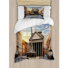 Pantheon Fountain in Rome Duvet Cover Set