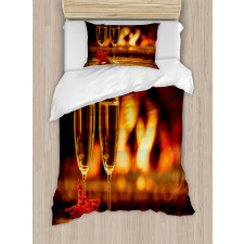 Romantic Champagne Glass Duvet Cover Set