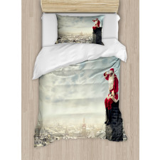 Santa Sits on Chimney Duvet Cover Set