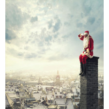 Santa Sits on Chimney Duvet Cover Set