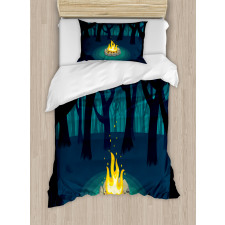 Campfire Woods Night Duvet Cover Set