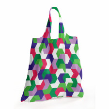 Geometrik Alışveriş Çantası Rengarenk Mozaik Şekilli