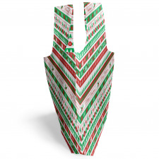 Noel Alışveriş Çantası Tekrar Eden Yılbaşı Temalı Geometrik Şekiller 