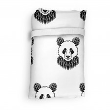 Hayvan Alışveriş Çantası Artistik Tekrarlı Panda İllüstrasyonları