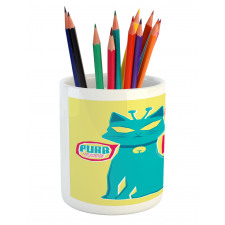 Cats are Aliens Cartoon Pencil Pen Holder