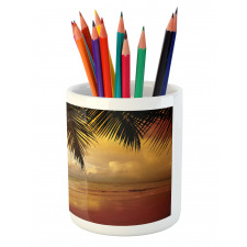 Sunset Caribbean Palms Pencil Pen Holder