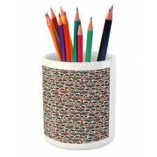 Paisley Floral Pattern Pencil Pen Holder