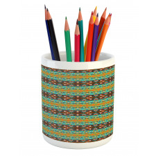 Tribal Art Pattern Pencil Pen Holder