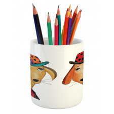 Doodle Style Funny Drawings Pencil Pen Holder