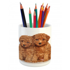 Puppies Cozily Posing Photo Pencil Pen Holder