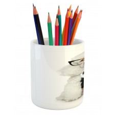 Groomed Doggie in Tuxedo Pencil Pen Holder