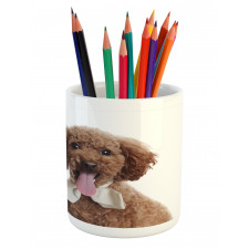 Puppy with Bow Tie Pencil Pen Holder