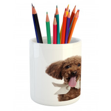 Puppy with Bow Tie Pencil Pen Holder