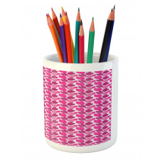 Pink Color Palette Leaves Pencil Pen Holder