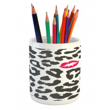 Cheetah Leopard Kiss Pencil Pen Holder