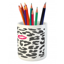 Cheetah Leopard Kiss Pencil Pen Holder