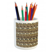 Africa Theme Stripes Animals Pencil Pen Holder