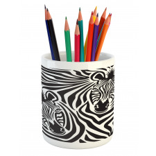 Zebras Eyes and Face Pencil Pen Holder