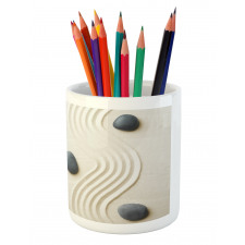 Stones and Wavy Slit Pencil Pen Holder