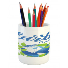 Wording Leaves Encircling Pencil Pen Holder