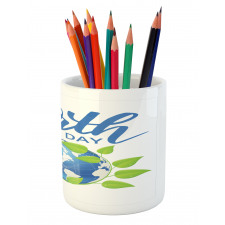 Wording Leaves Encircling Pencil Pen Holder