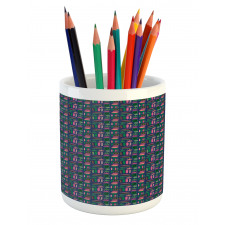 Contemporary Vibrant Leaves Pencil Pen Holder