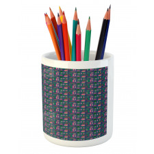 Contemporary Vibrant Leaves Pencil Pen Holder