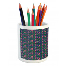 Contemporary Vibrant Leaves Pencil Pen Holder