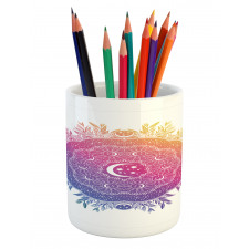 Ornate Space Moon Pencil Pen Holder