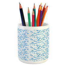 Winter Sports Elements Pencil Pen Holder