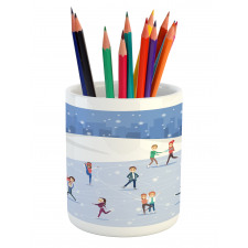 People on the Ice Rink Pencil Pen Holder