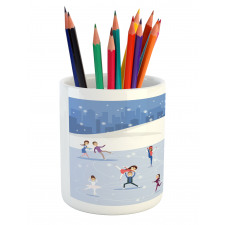 People on the Ice Rink Pencil Pen Holder